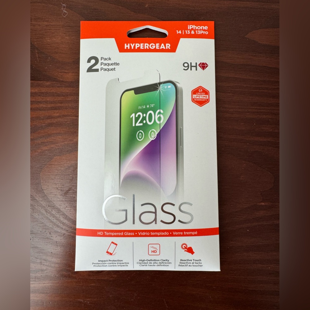 ONE iPhone 14 & 13/13 Pro HD Tempered Glass screen protector from Hypergear